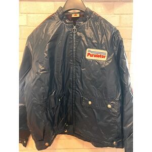Vintage Purolator Racing Team Jacket Mens Navy Blue Zip Up Windbreaker Patch L